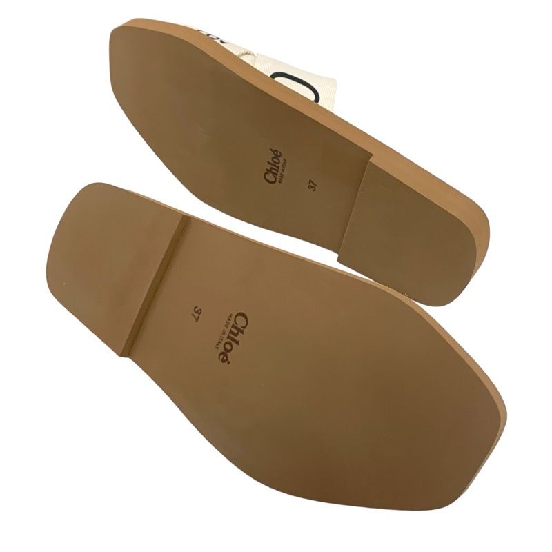 クロエ Chloe サンダル 靴 シューズ ファブリック アイボリー ブラウン