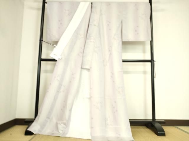 平和屋着物▽結城紬 奥順 はたおり娘 単衣 舞花文 80亀甲 やまと誂製