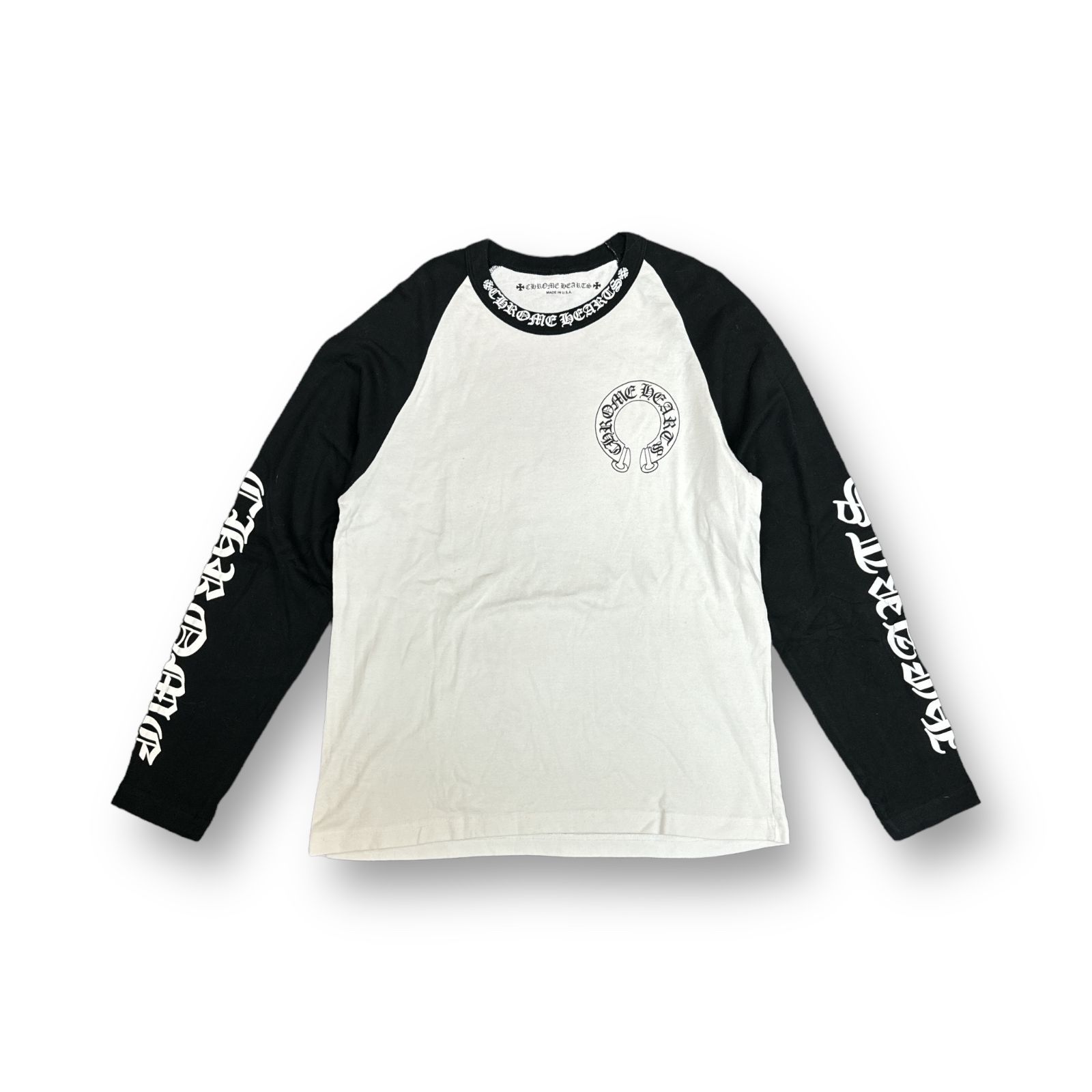 国内正規 CHROME HEARTS Neck Logo Horseshoe Raglan Sleeve Tee 2212 