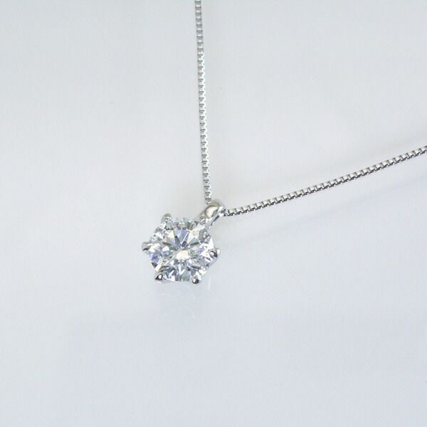 天然 ダイヤモンド ネックレス 一粒 鑑別書付き プラチナ 0.30カラット 6本爪 品番KI-0111 2営業日前後の発送予定