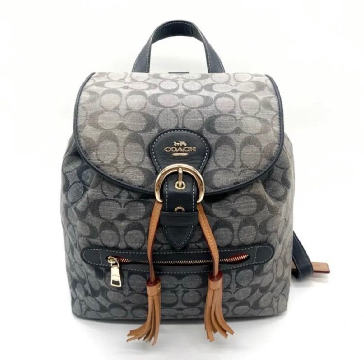 【美品】COACH コーチ クリオ リュック レザー デニム 500ml収納可 未使用♡COACH コーチ クリオ リュック レザー デニム