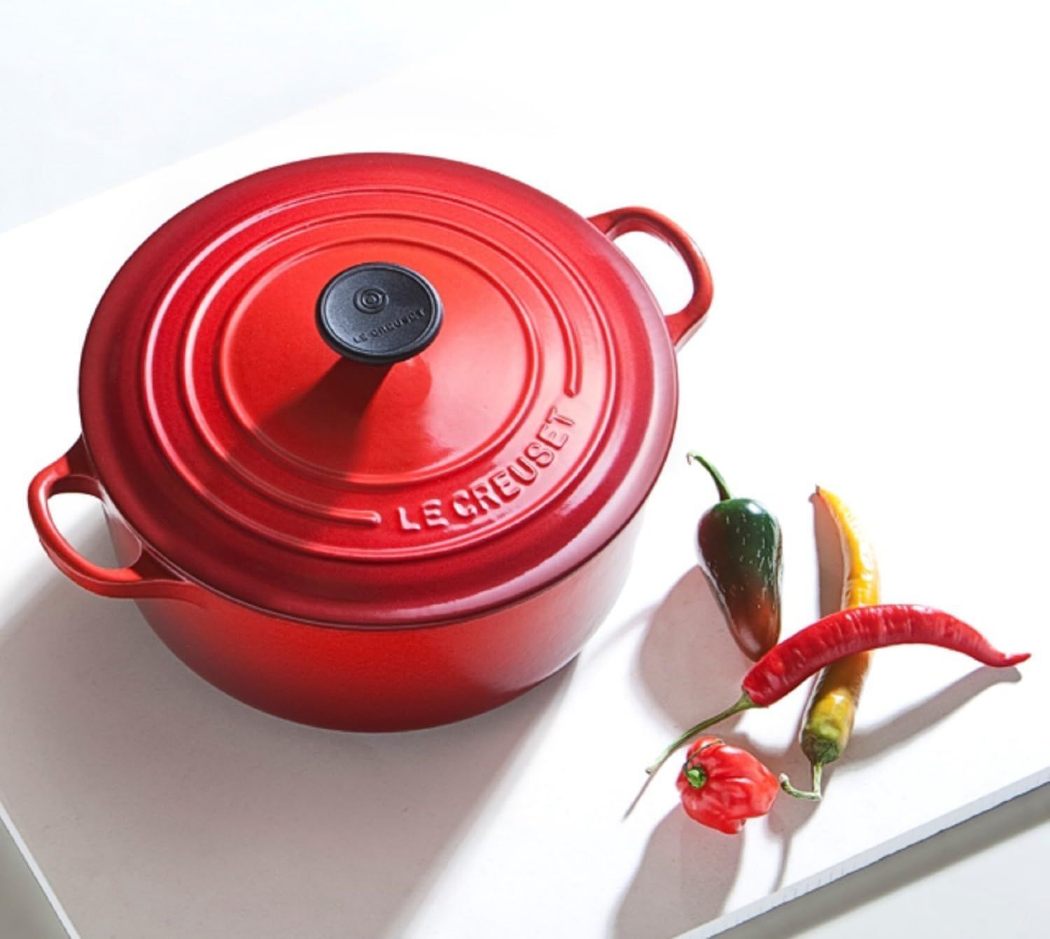未使用品！ ルクルーゼ ココットロンド20cm 両手鍋 チェリーレッド赤色 ル・クルーゼ ココット・ロンド 20cm 2501-20 [チェリーレッド