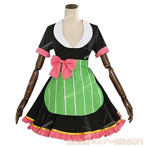 コスプレ衣装 鬼滅の刃 向き 甘露寺蜜璃 かんろじみつり キメツカフェ スイパラ メイド服 女性Lサイズ 受注生産 発送品