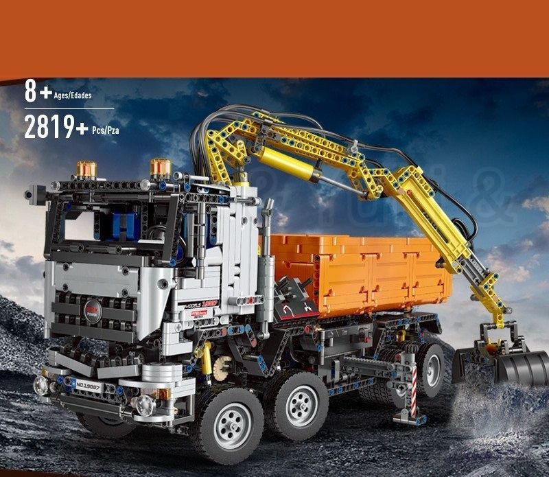レゴ 大型建設車両 ラジコン 空圧 トラック ブロック 2819PCS おもちや 知育玩具 モデル 子供用 玩具 組み立て