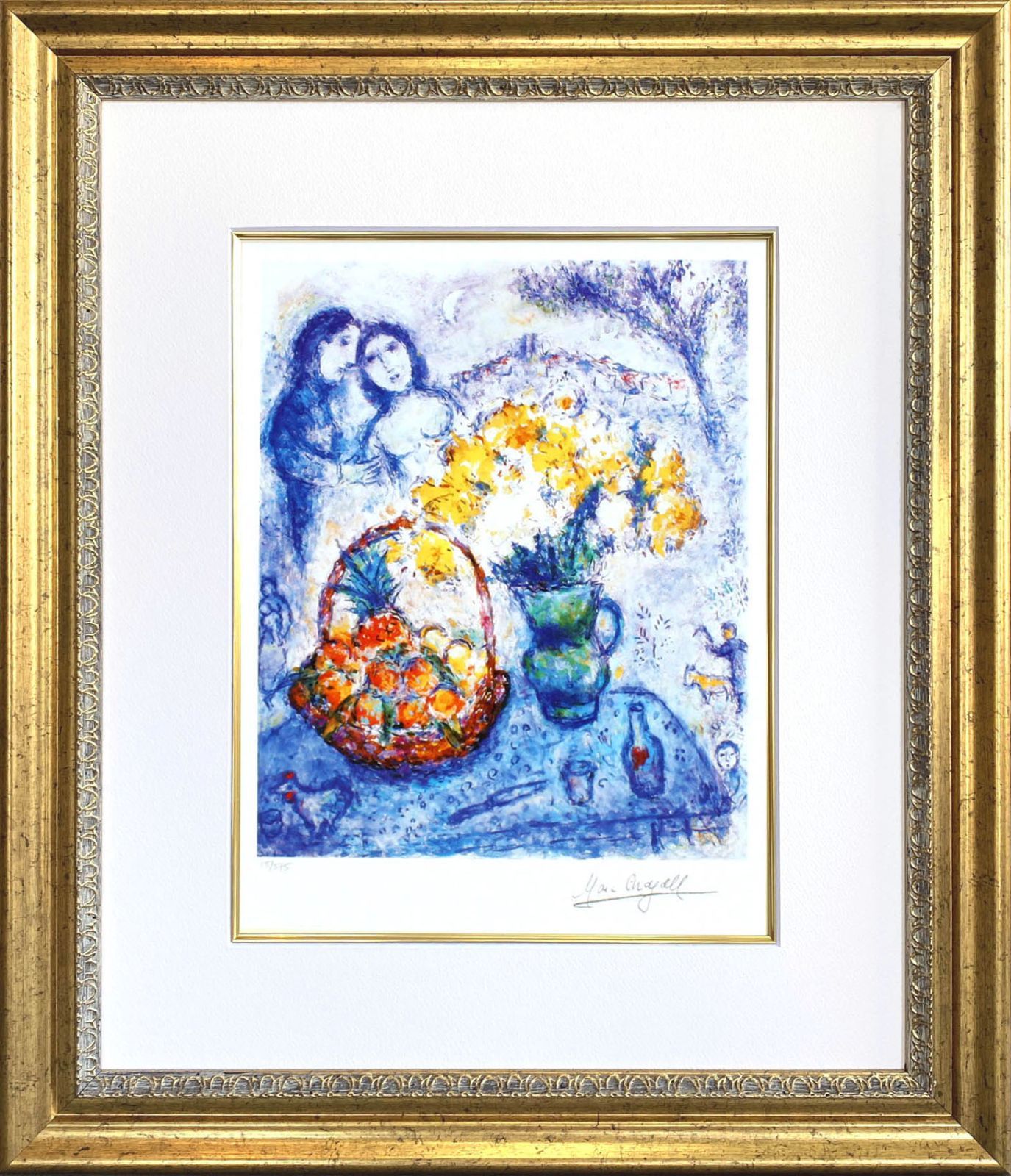 マルク シャガール「黄色い花束」作品証明書 展示用フック 限定エディション付複製画ジークレr 発送目安15～20営業日
