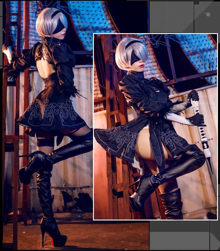 ニーア オートマタ NieR:Automata ヨルハ二号B型 2B 全セット 手袋 眼帯 カチューシャ ストッキング コスプレ衣装 仮装変装  コスチューム cosplay - メルカリ