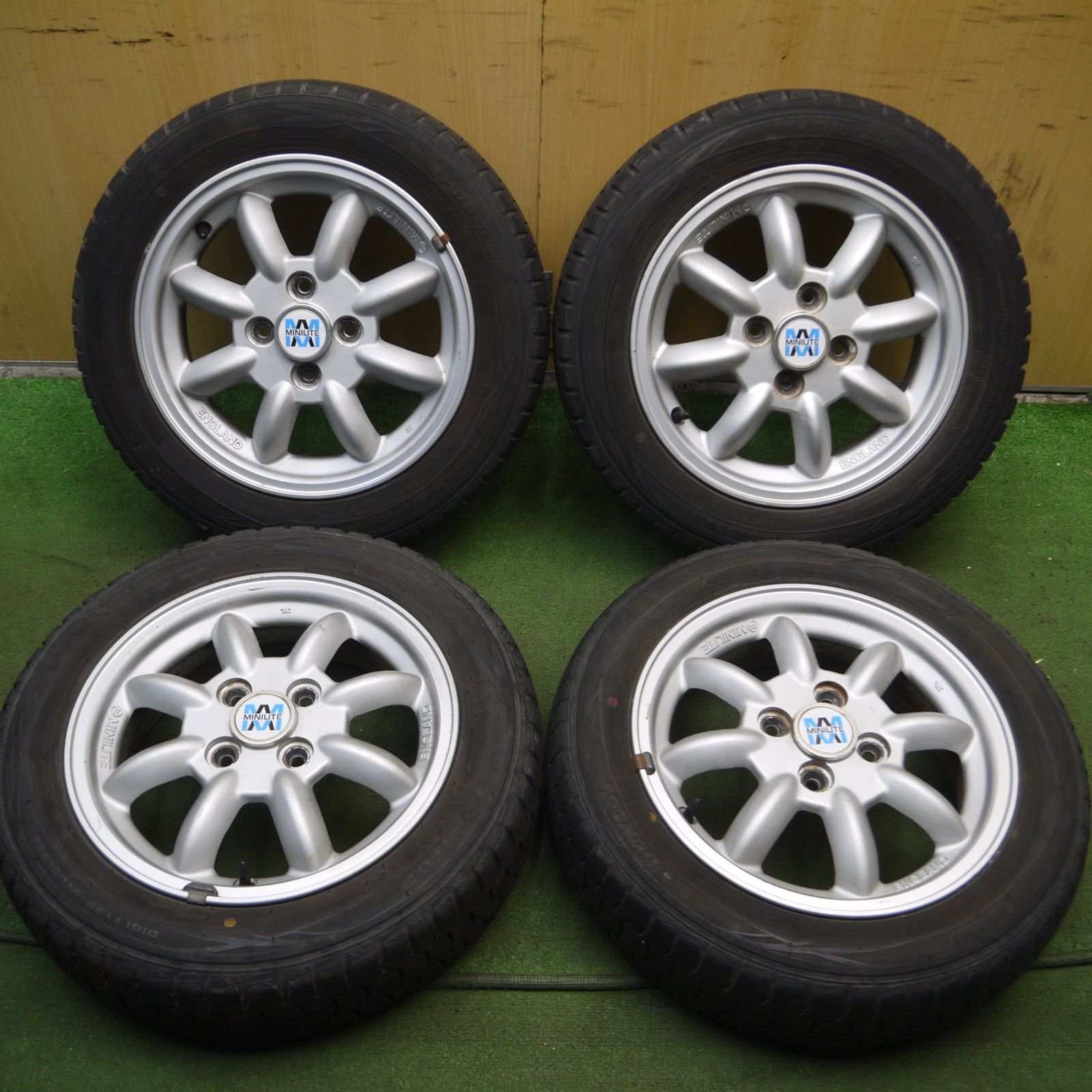 *送料無料* 4本価格ダイハツ 純正 MINILITE タント ミラ等 155/65R14 スタッドレス ダンロップ ウインターマックス WM01 ミニライト PCD100/4H4020201Hノ