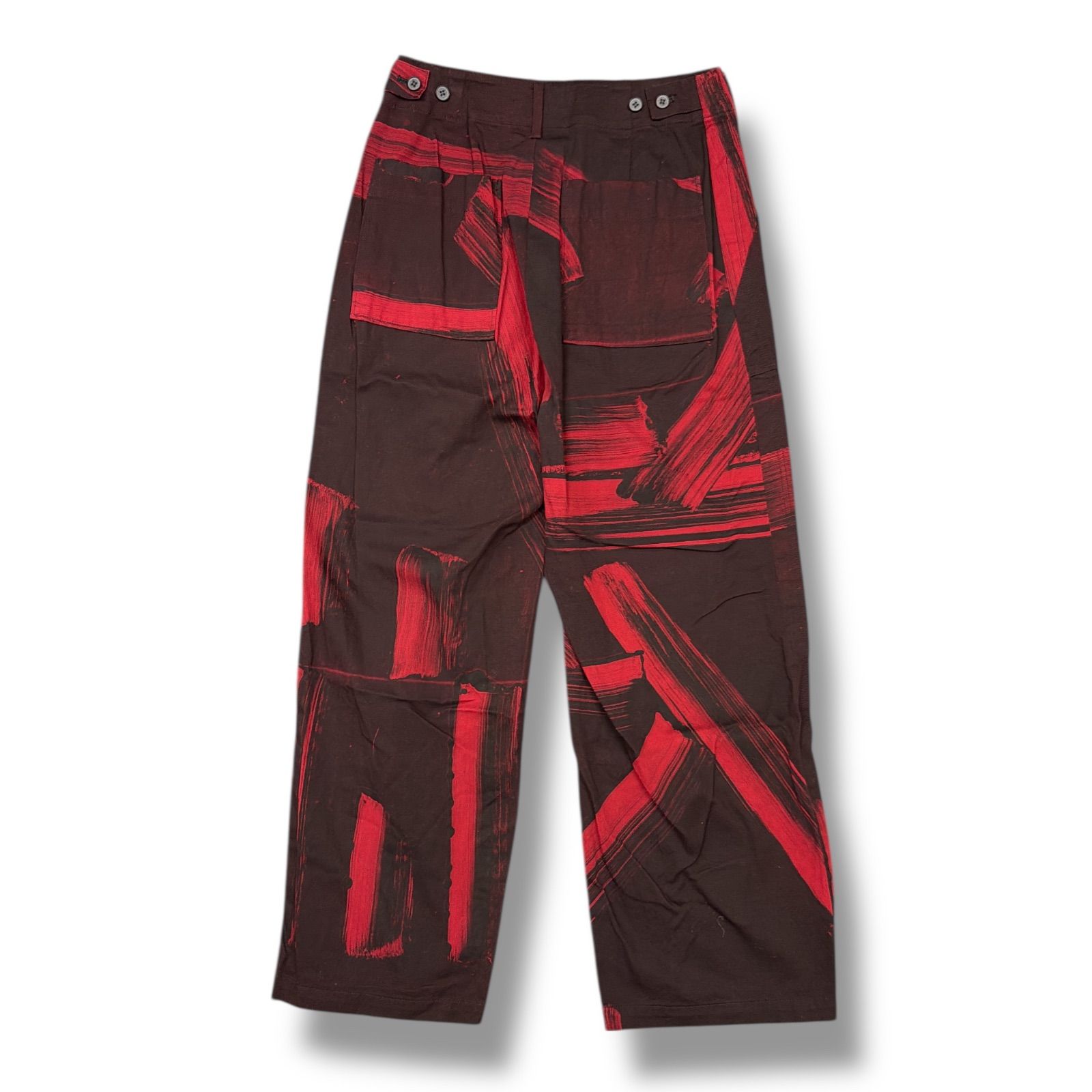 参考上代49500円 YOKE 24 AW WIDE LEG BAKER PANTS ワイドレグベイカーパンツ ワークパンツ ヨーク レッド