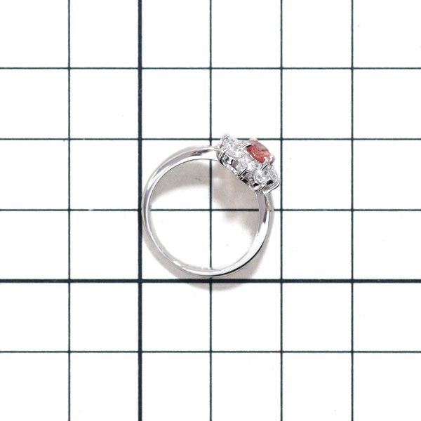 田崎真珠 Pt900 パパラチアサファイア ダイヤモンド リング 0.47ct D0.36ct