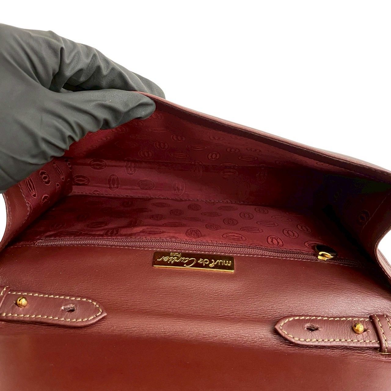 Cartier カルティエ ショルダーバッグ ヴィンテージ ボルドー 極 美品 CARTIER カルティエ ヴィンテージ マストライン カーフ