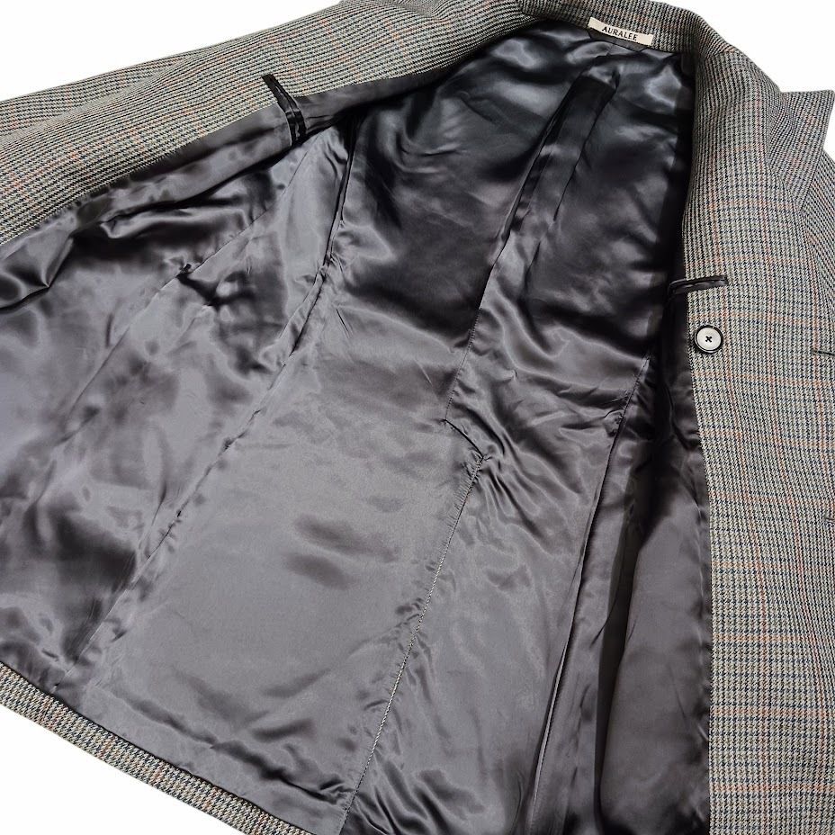 AURALEE DOUBLE FACE CHECK DOUBLE BREASTED JACKET オーラリー