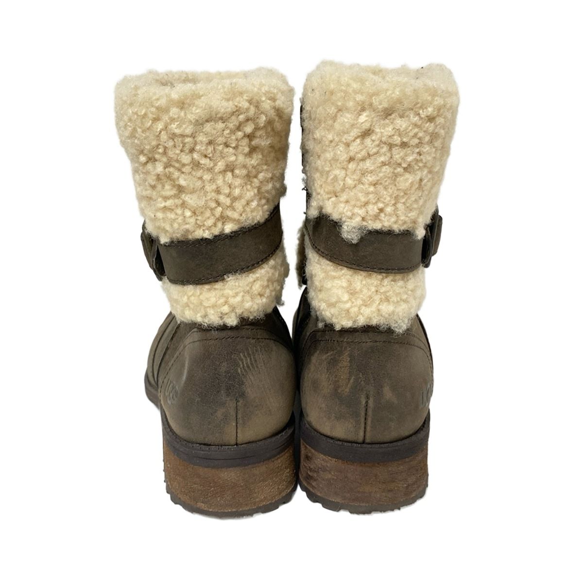 UGG　ブーツ　ボア　ムートンブーツ　アイボリー レースアップ　レザー　24 楽天市場】ムートンブーツ レースアップの通販