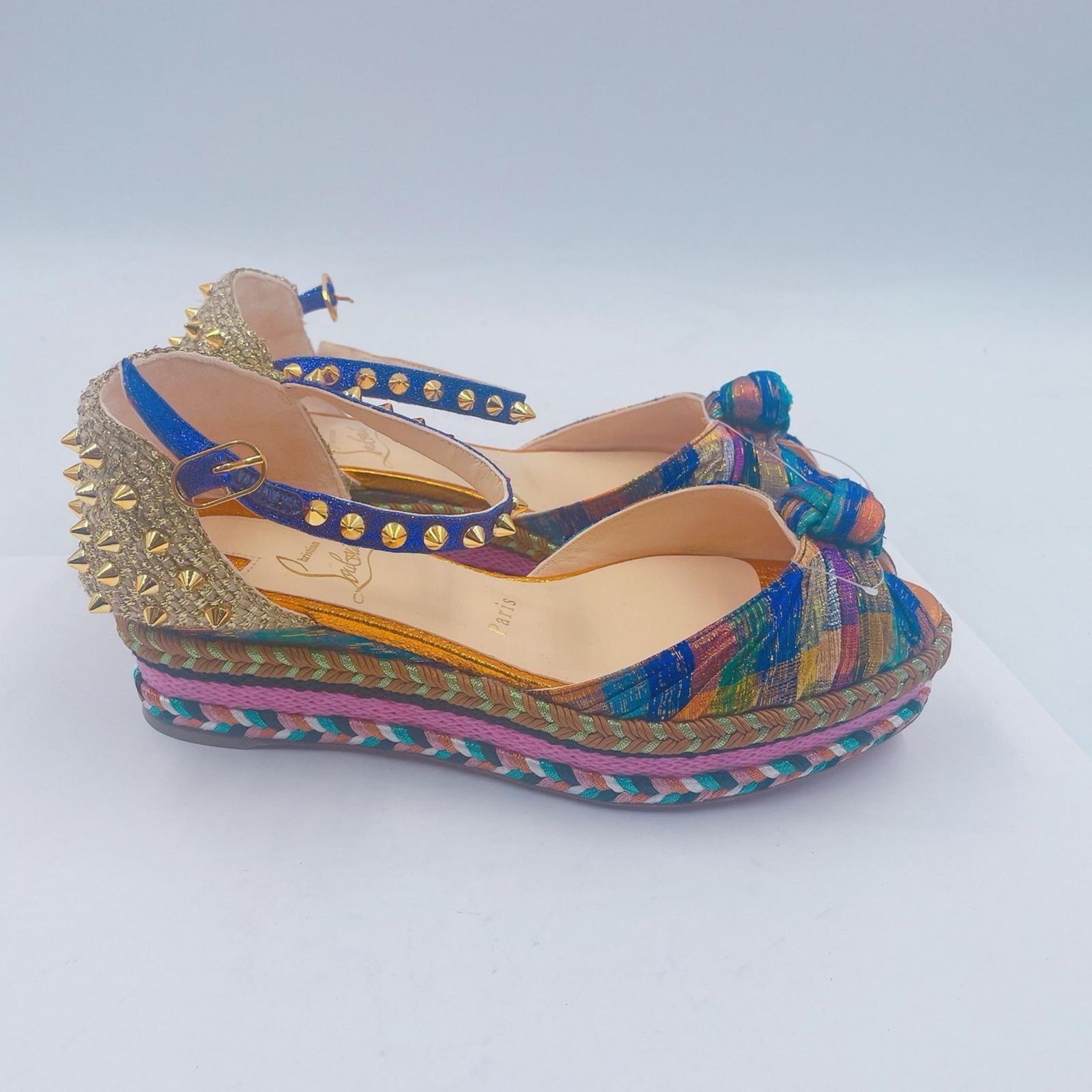  Christian Louboutin クリスチャンルブタン マドモニカ スタッズ ウェッジソールサンダル レディース マルチ サンダル サンダル ミュール