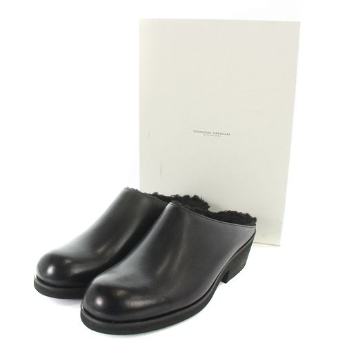トシノスケタケガハラ ビューティフルシューズ TOSHINOSUKE TAKEGAHARA Beautiful Shoes SLIPON ECO Fur ファー レザー スリッポン 24cm 黒 ブラック /SR17