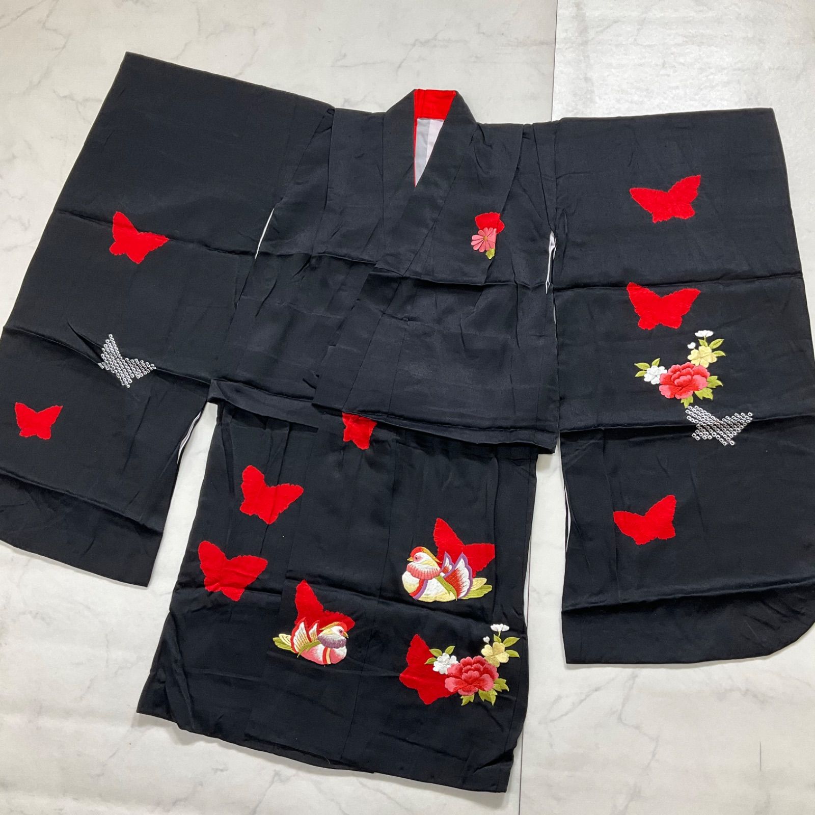 510ag67□七五三 七歳 女児 着物&袋帯 鳳凰 淡いパステル□美品