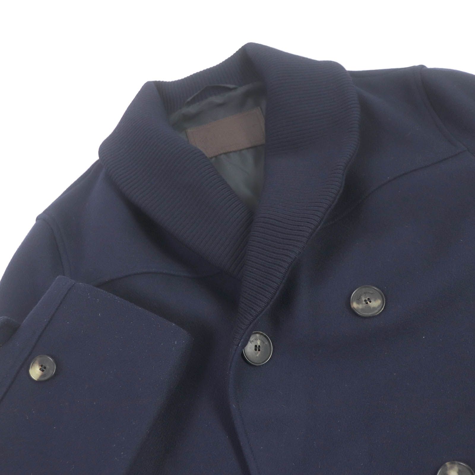 美品□Salvatore Ferragamo サルヴァトーレフェラガモ ウール レザー 