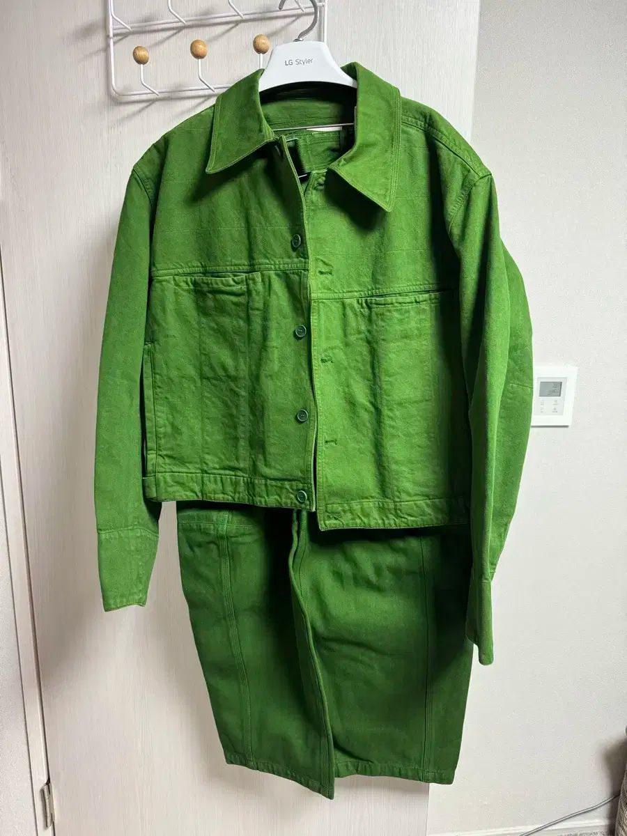 L NOUVMAREE 緑 デニム セットアップ