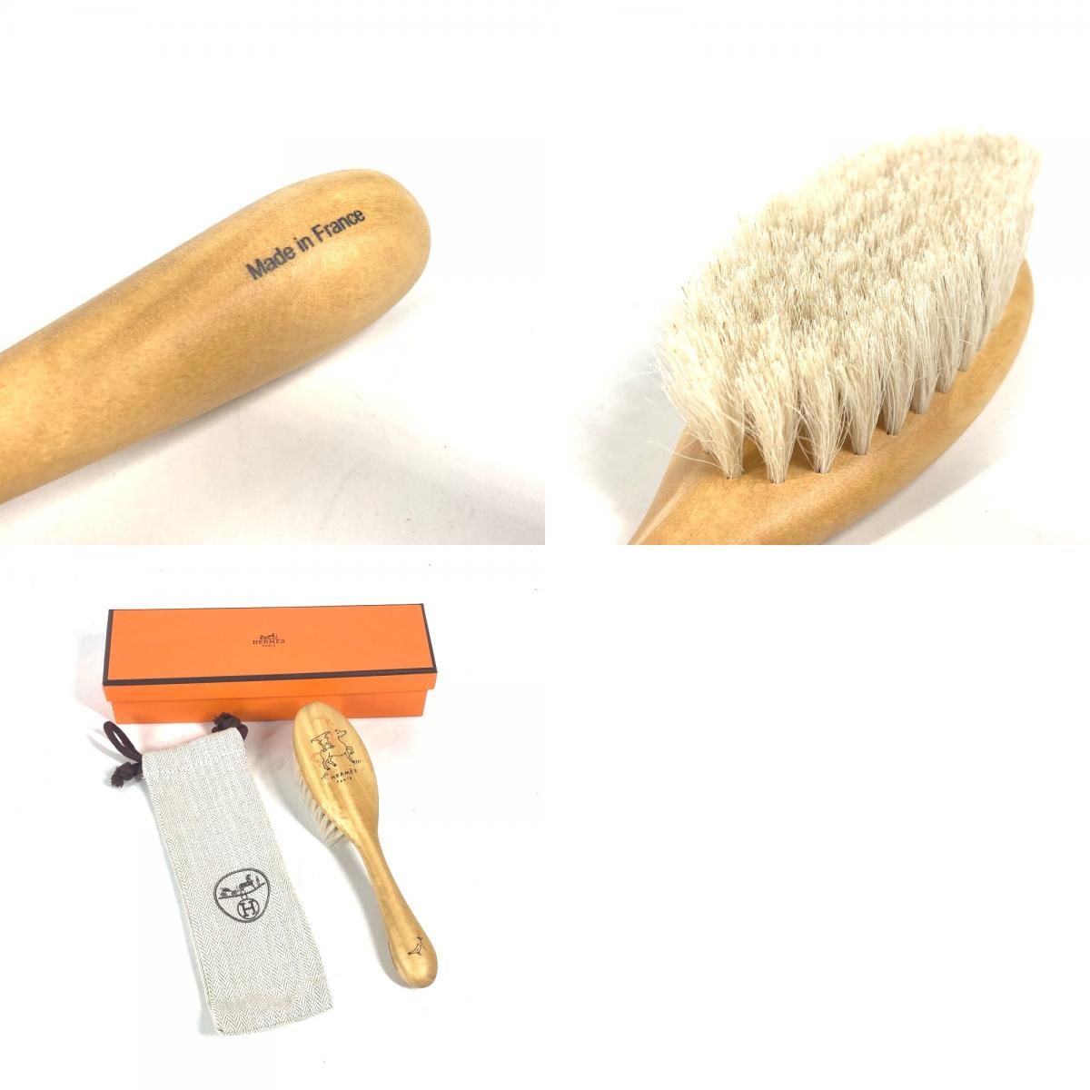 HERMES エルメス 雑貨 ヘアブラシ 《カブリオル》 ウッド ナチュラル
