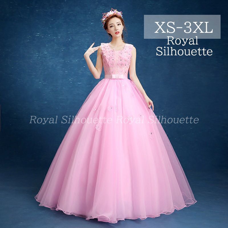 イブニングドレス パーティードレス ピンク ノースリーブ ナイトドレス 大きいサイズ 謝恩会ドレス 結婚式 XS S M L XL LL 2XL XXL 3XL XXXL 姫系 発表会 プリンセス ガーリー 紐タイプ 豪華 パーティー