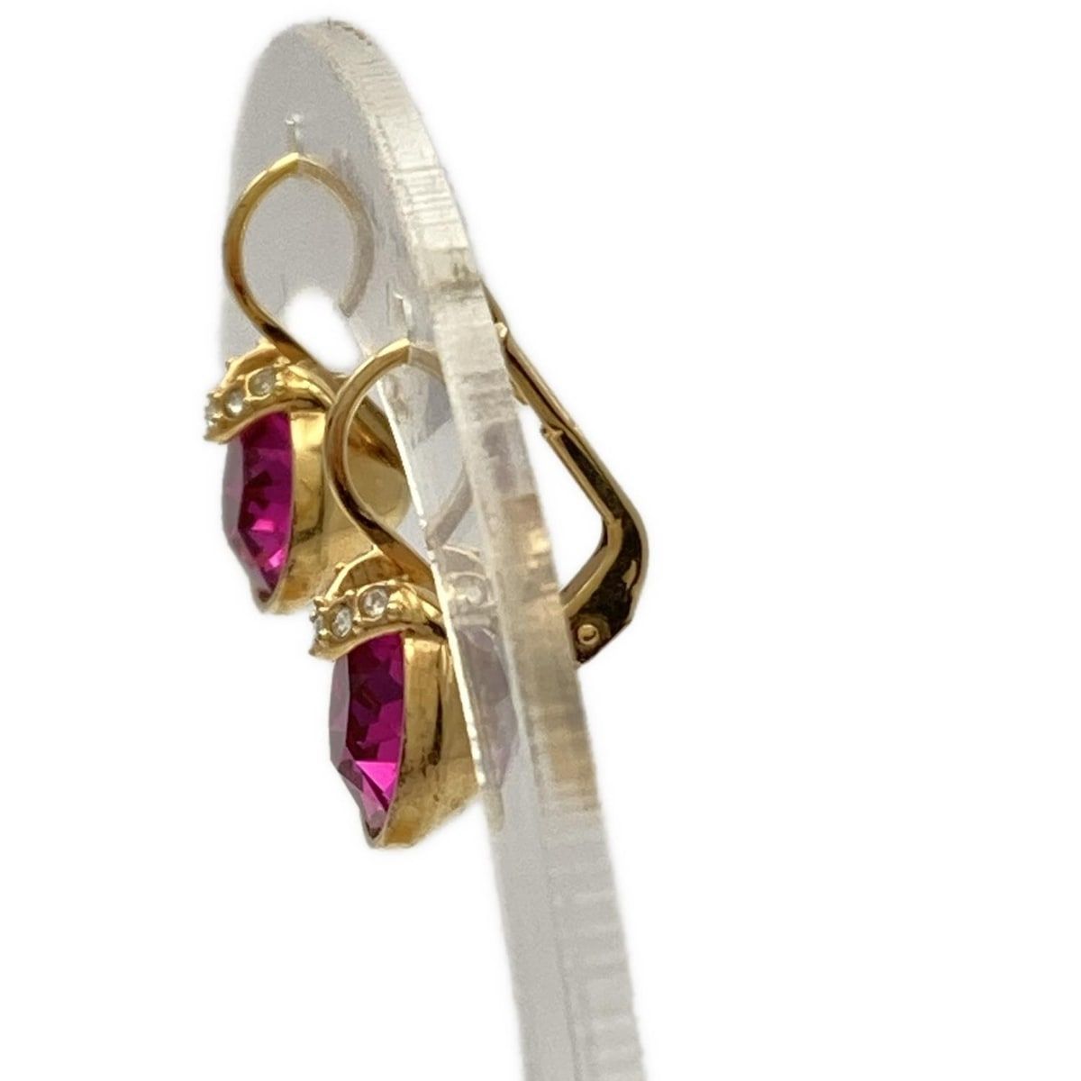 SWAROVSKI(スワロフスキー) ピアス美品 - クリアピンク×クリア