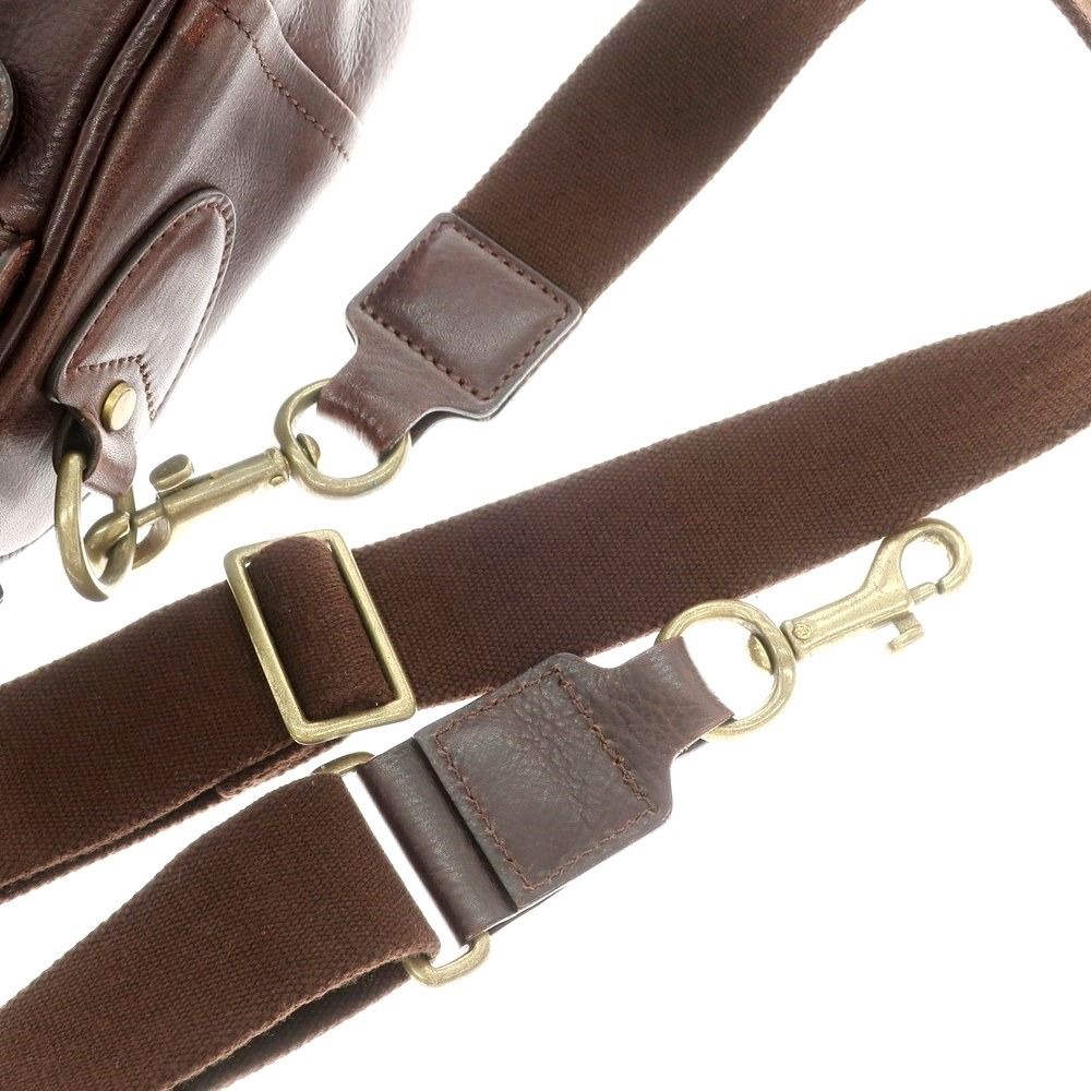 中古】ガンゾ GANZO 2WAY レザー ショルダーバッグ ブラウン【W27xH15