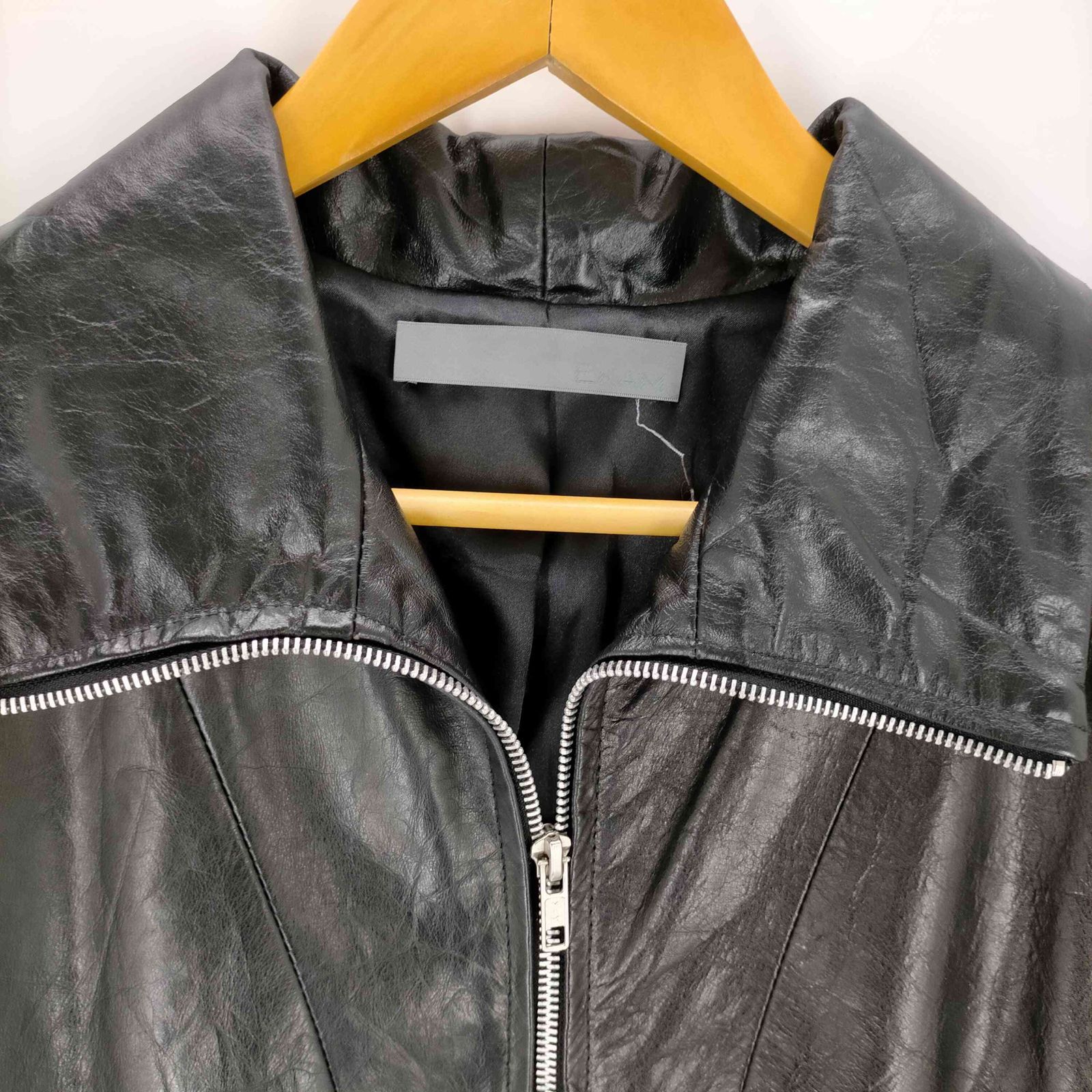 Ekam シングルライダース　black ラムレザー エカム EKAM シングルライダースジャケット ラムレザー メンズ JPN：M