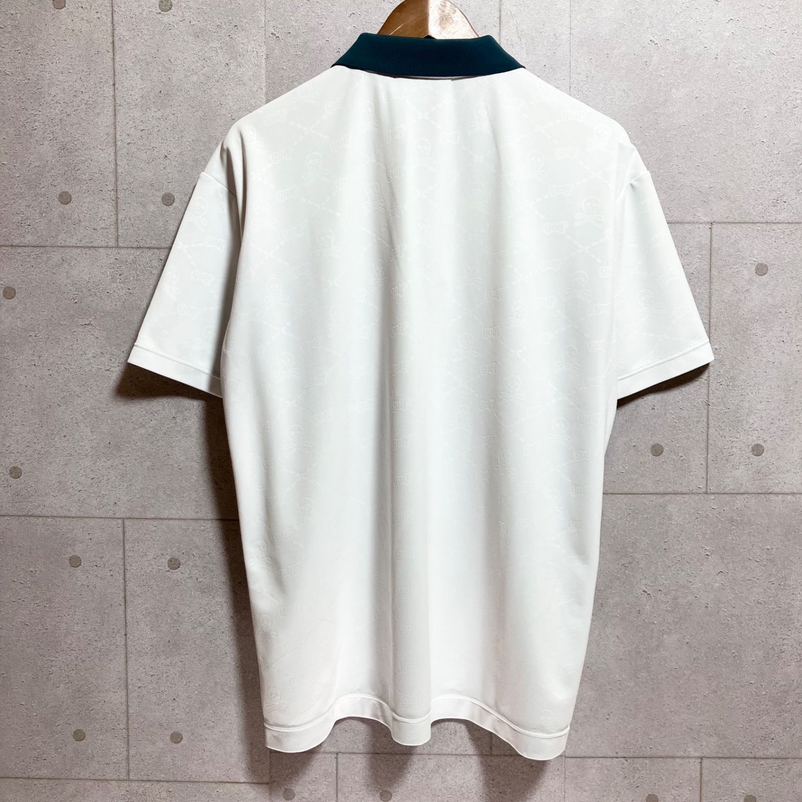 MARK&LONA マークアンドロナ　ポロシャツ　メンズ　50 XL ゴルフ　白 MARK&LONA 【新品】マークアンドロナ 長袖ポロシャツ 白×黒 背面