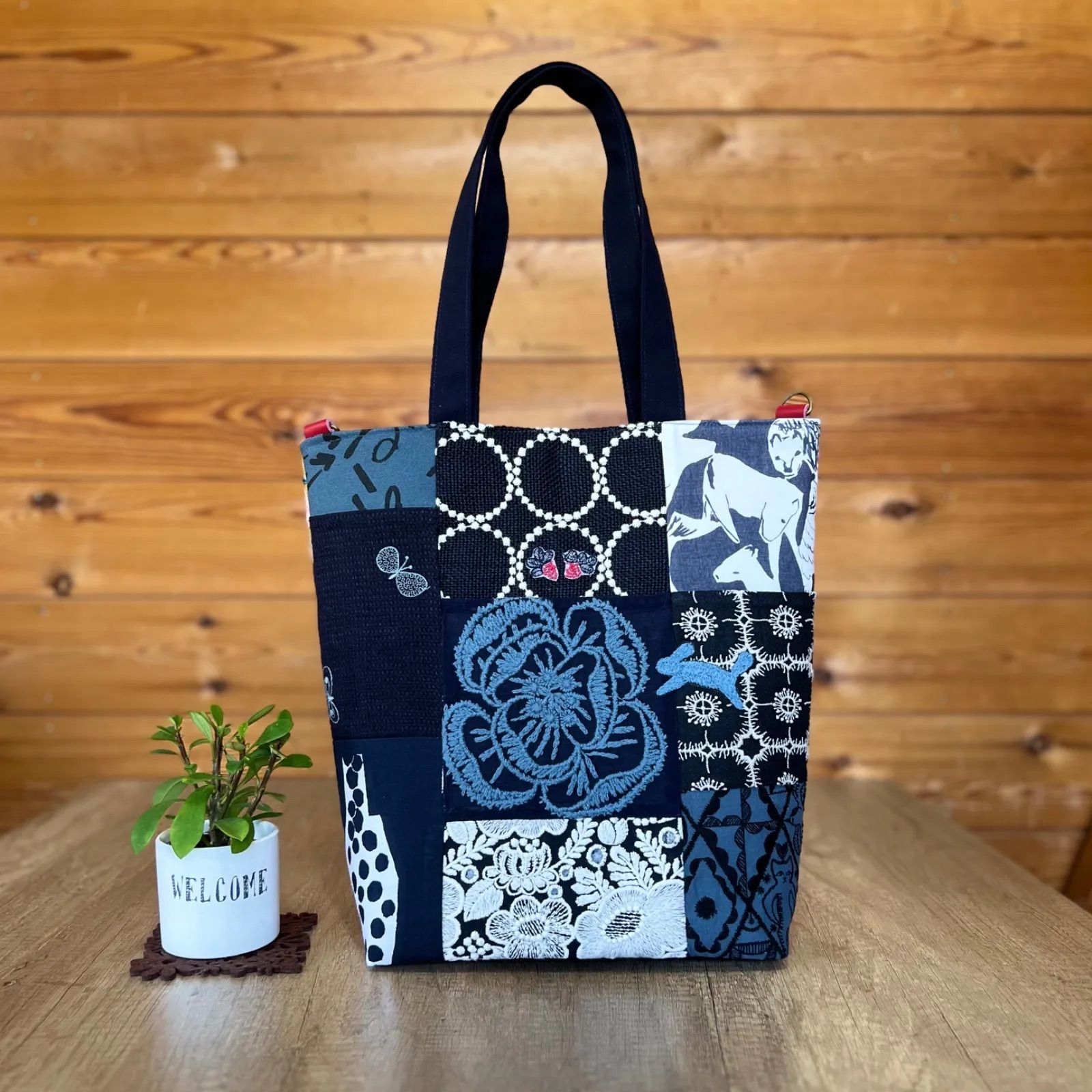 ミナペルホネン ハンドメイド パッチワーク トートバッグ - メルカリ