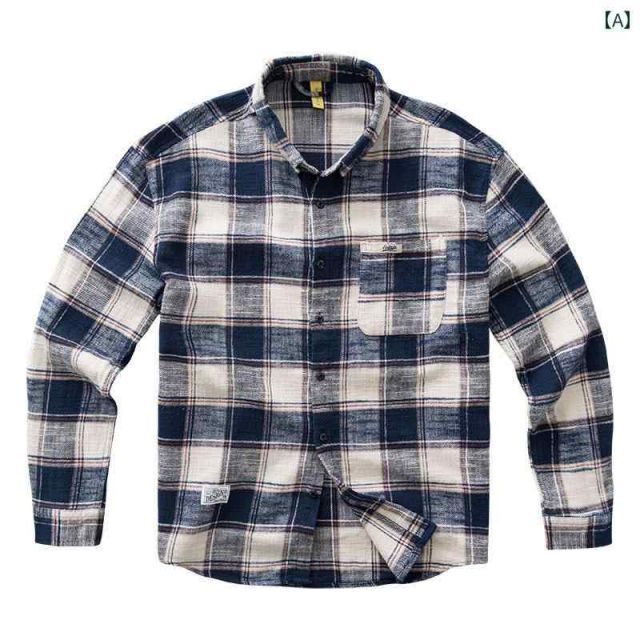 [XL]春 コーデ メンズ 用 服 シンプル ファッション オシャレ 大人 かっこいい 紳士服 アメリカン 長袖 チェック シャツ ワークウェア  カジュアル 通勤スタイル 重ね着コーデ ゆったりシルエ