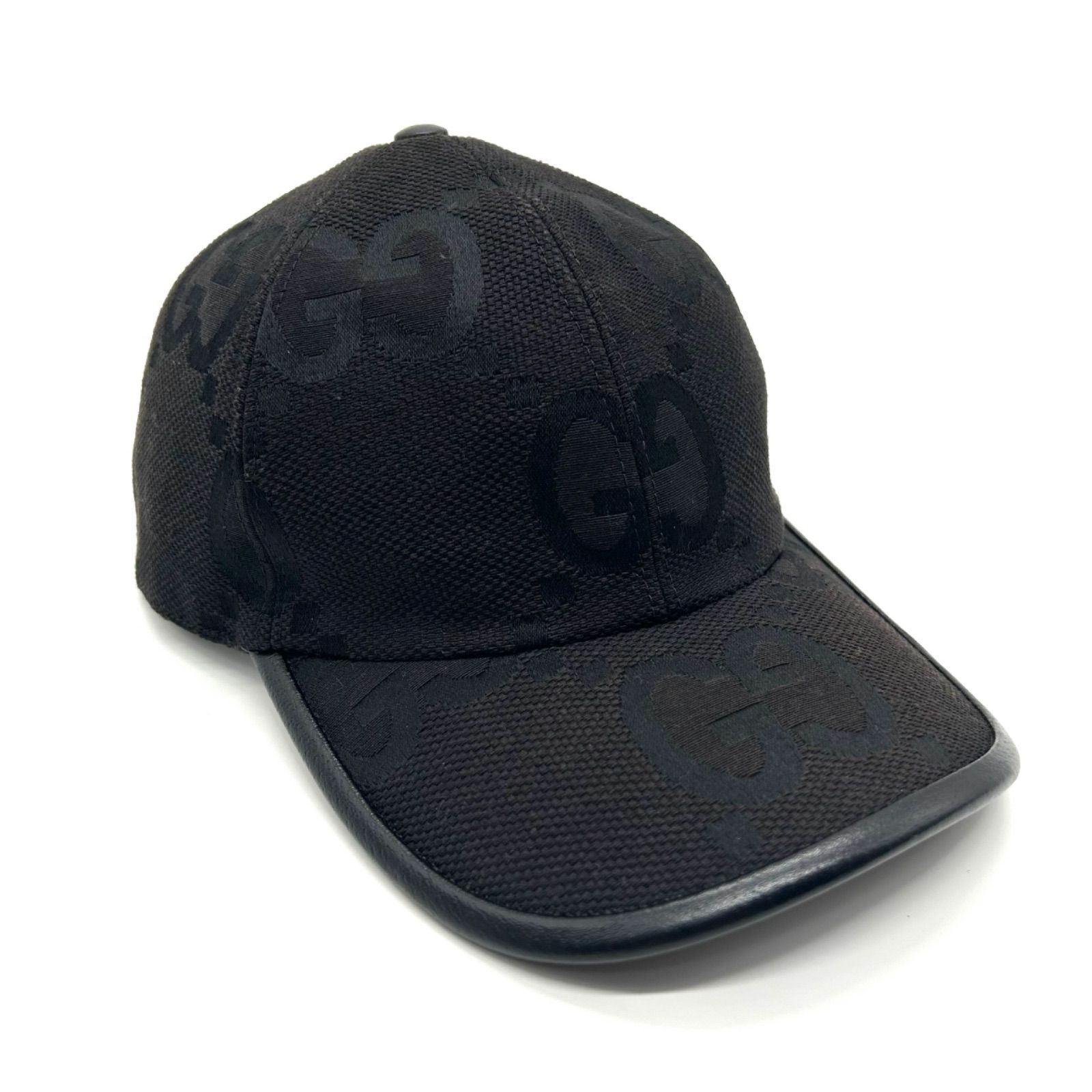 GUCCI グッチ ベースボール キャップ GGジャンボ キャンバス レザー 