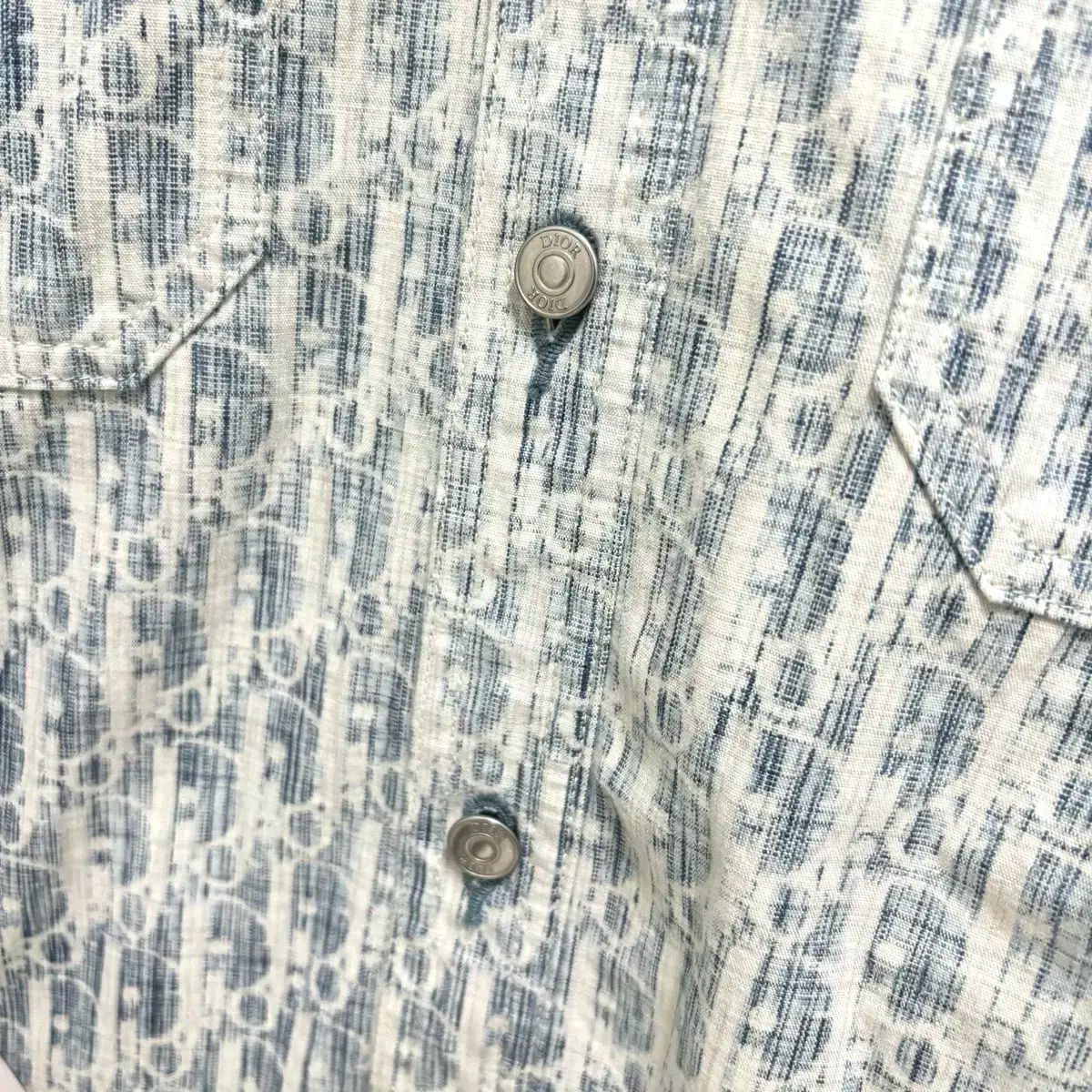 正規品 38 DIOR(ディオール) オブリーク カスリ デニム シャツ 