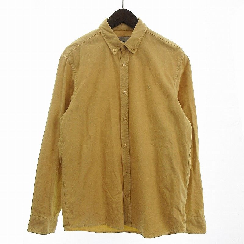 カーハート carhartt L/S BOLTON SHIRT シャツ ボタンダウン BD 長袖 ロゴ刺繍 I030238 M 黄 イエロー