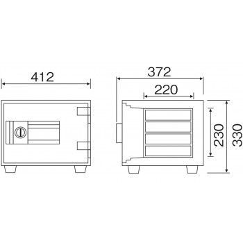 ダイヤセーフ 耐火金庫 プッシュ式キーレス DH30-4