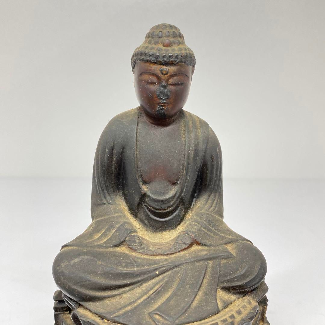 江戸時代 木彫 阿弥陀仏 高さ約24㎝ トヒチ 東さ6-0112