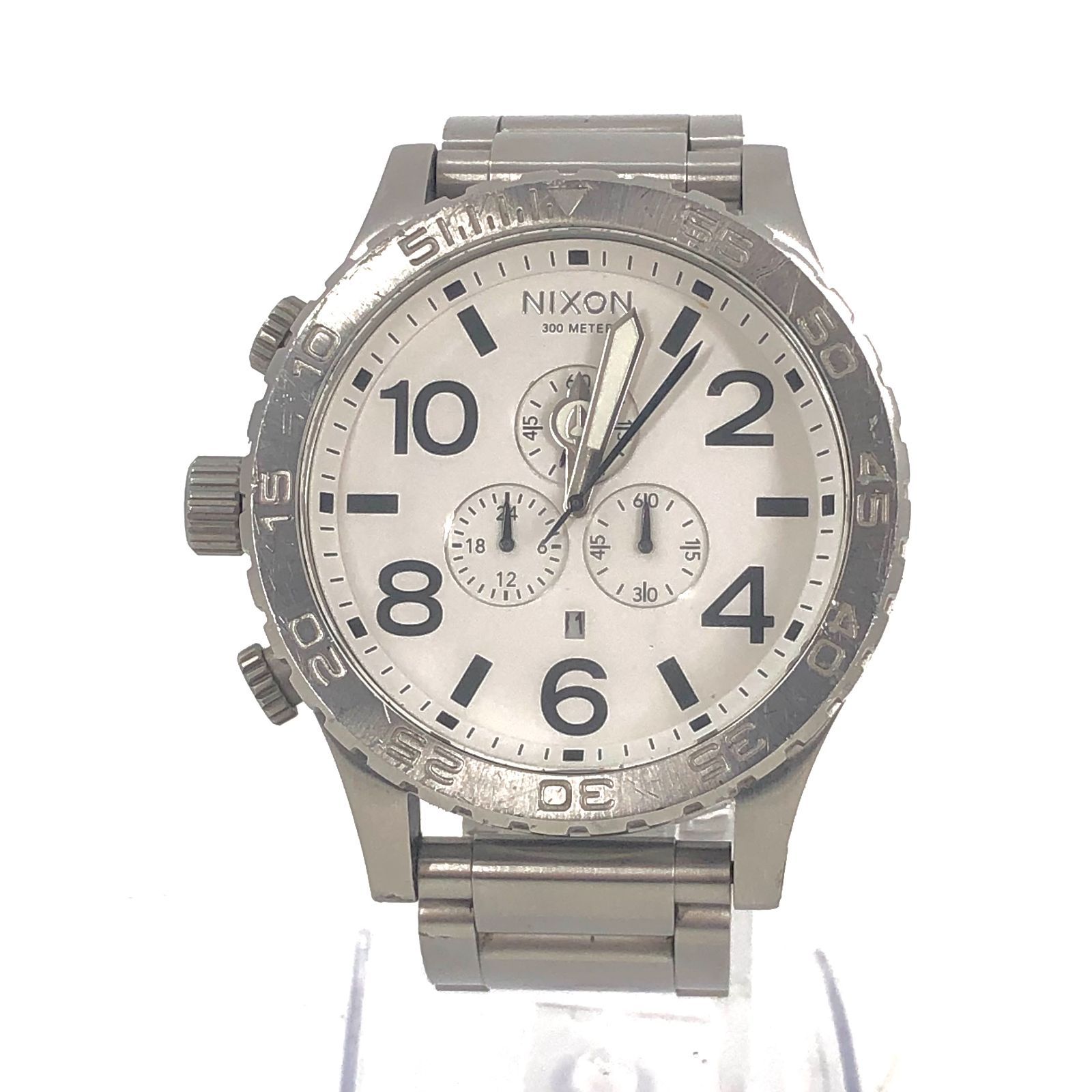 Nixon ニクソン Synplify シンプリファイ 51-30 SS|QZ クロノグラフ ホワイト文字盤 メンズ腕時計 付属品あり 稼動品 OE-925
