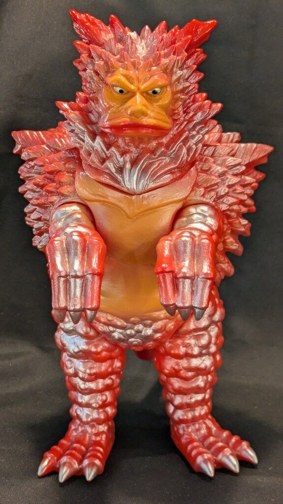 怪獣軒 STDガラモン 赤成型 オレンジ シルバー塗装 怪獣軒