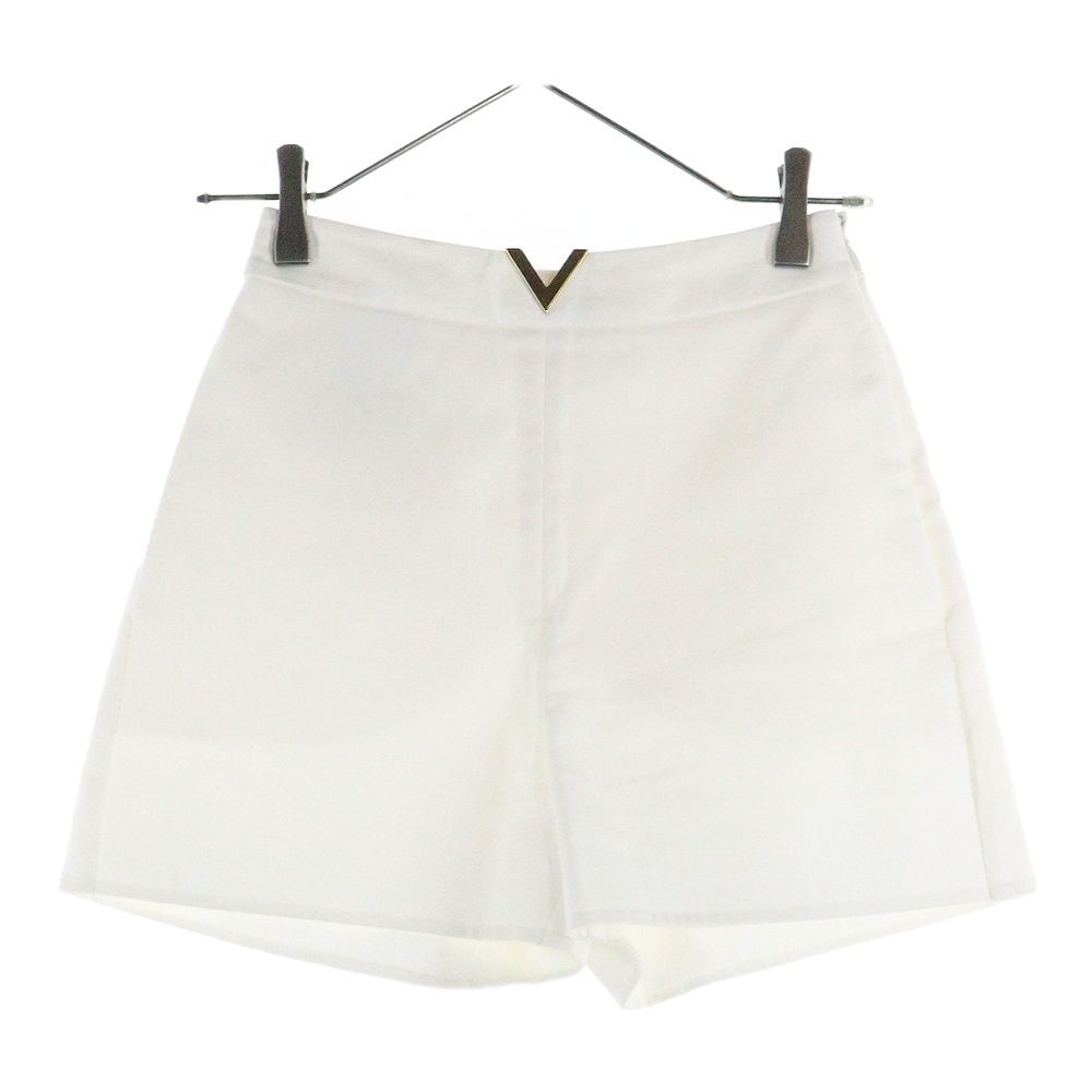 VALENTINO ヴァレンティノ Vメタル装飾ショートパンツ ホワイト レディース VB3RF1M075Y