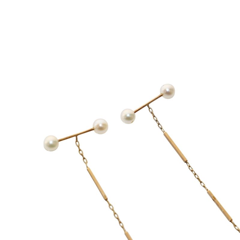 【専用】Hirotaka K10ゴールドToggle W Pearl ヒロタカ Hirotaka Toggle W Pearl Chain Pierce ピアス 両耳用