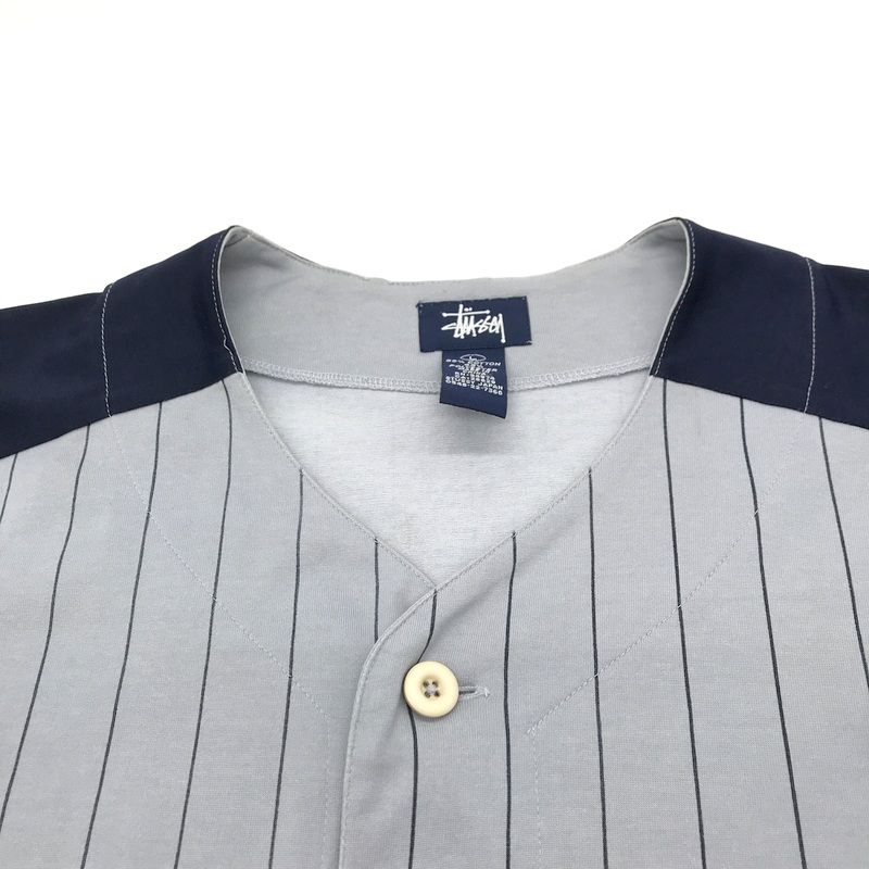 ※希少　STUSSY ストライプ ベースボールシャツ STUSSY ステューシー ベースボールシャツ 半袖 ゲームシャツ