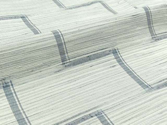 平和屋着物▽上質な紬 単衣 幾何学文様 正絹 逸品 未使用 AABB3894jh