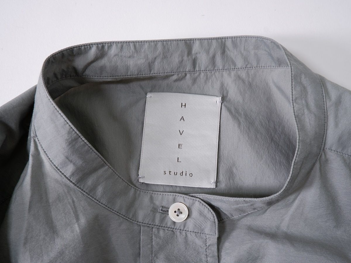 HAVEL studioハーヴェルスタジオ L'Appartementアパルトモン購入2021SS N/C Back Slit Shirtノーカラーバックスリットシャツ[LSHA78294] HAVEL studioハーヴェルスタジオ L'Appartementアパルトモン購入