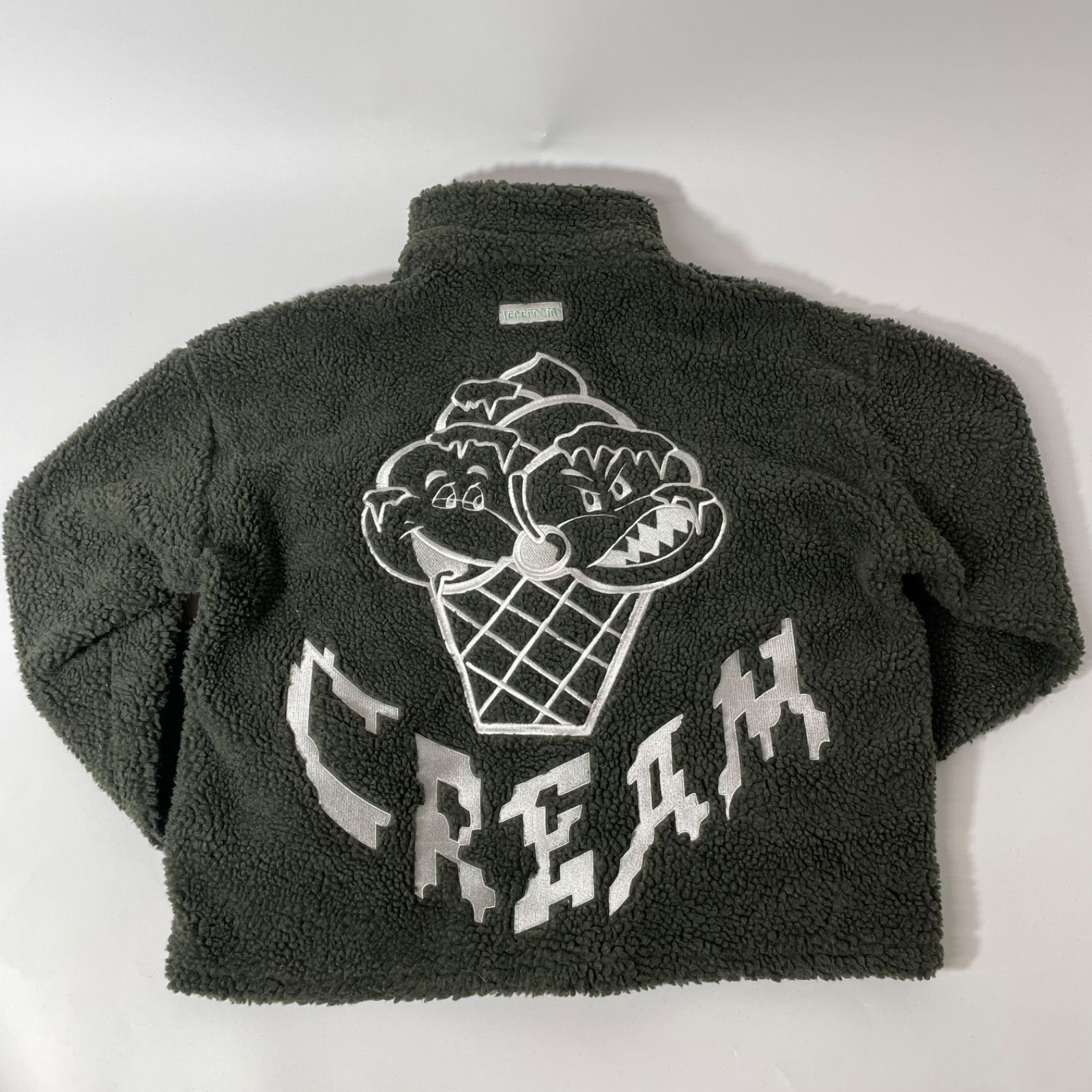 M1001-101-F BBC ICE CREAM アイスクリーム ボアジャケット カーキ 深緑 刺繍 メンズ Mサイズ - メルカリ