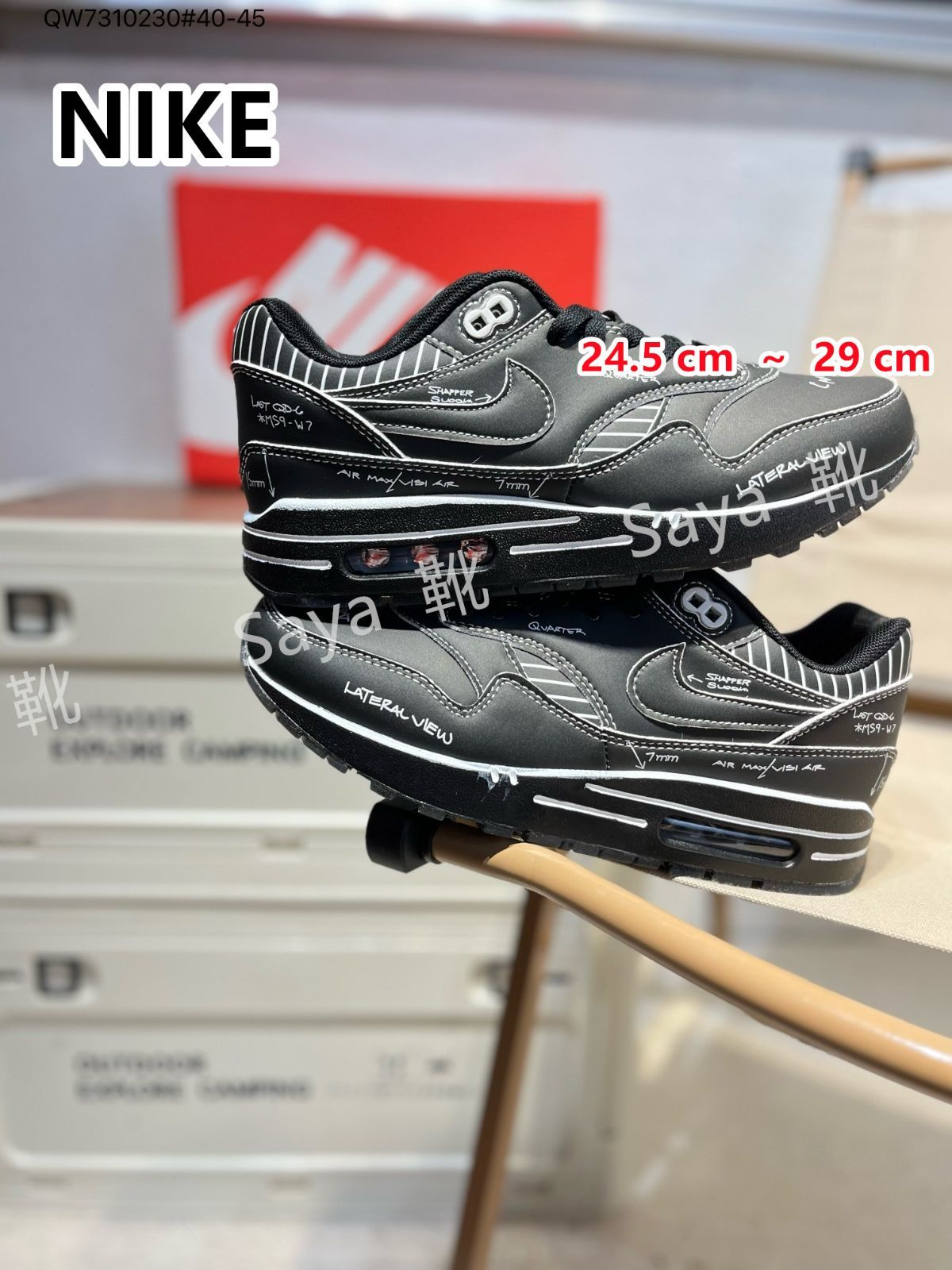 新品 未使用 NIKE AIR MAX 1 TINKER SCHEMATIC BLACK ナイキ エアマックス1 ティンカー スキマティック ブラック CJ4286-001 男女兼用