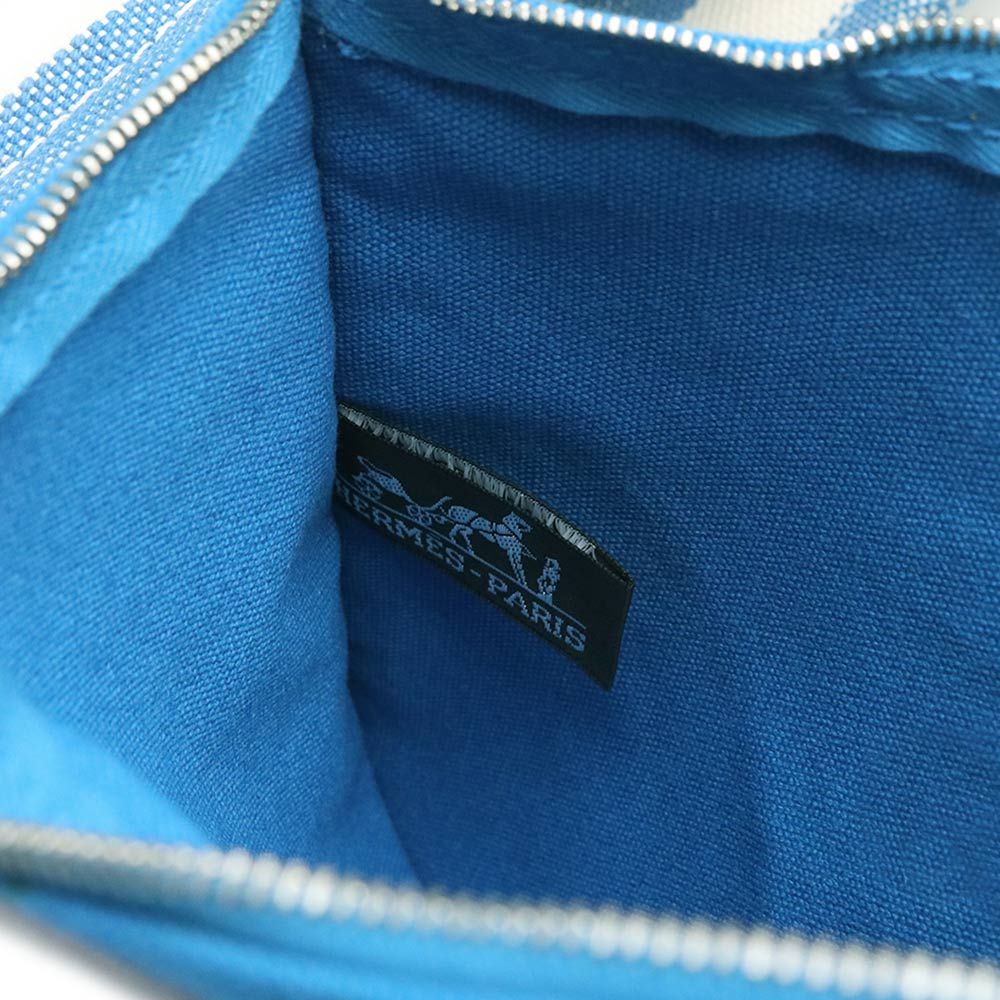 エルメス カンヌ PM ハンドバッグ トワルアッシュ キャンバス ブルー