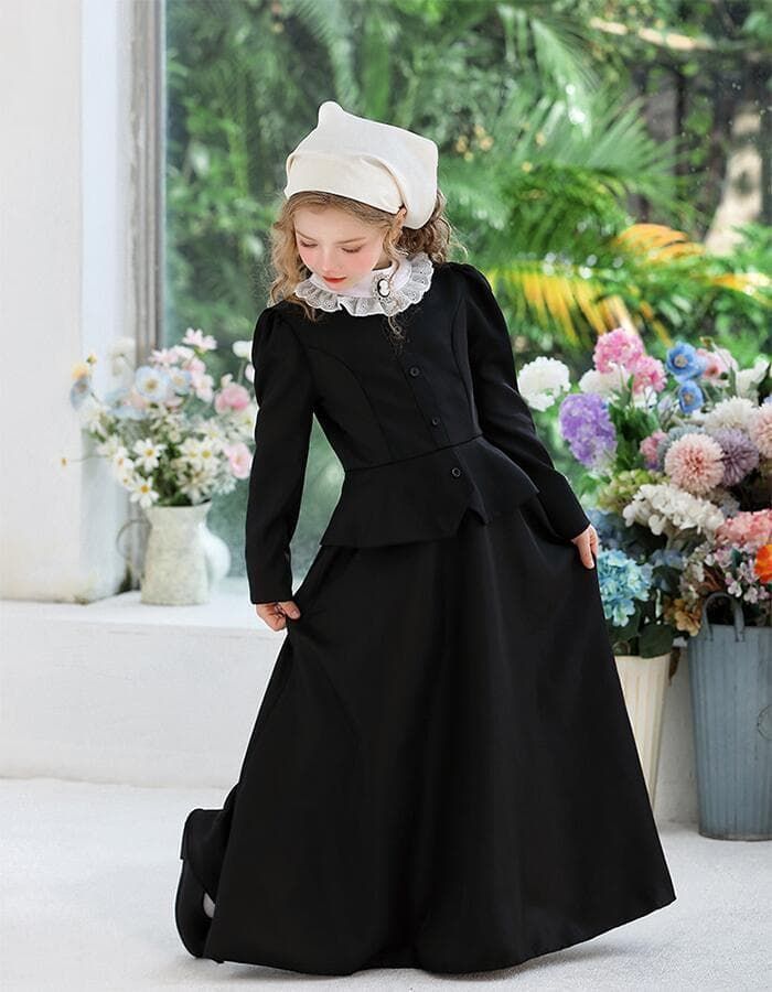 ハロウィン コスチューム 即 OK キッズ シスター 修道女 コスプレ 衣装 子供用 女の子 仮装 修女 修道院 聖女 牧師 宣教師 変身 なりきり 余興 パーティー イベント 文化祭 学園祭 忘年会 新年会 発表会 xiaokb380