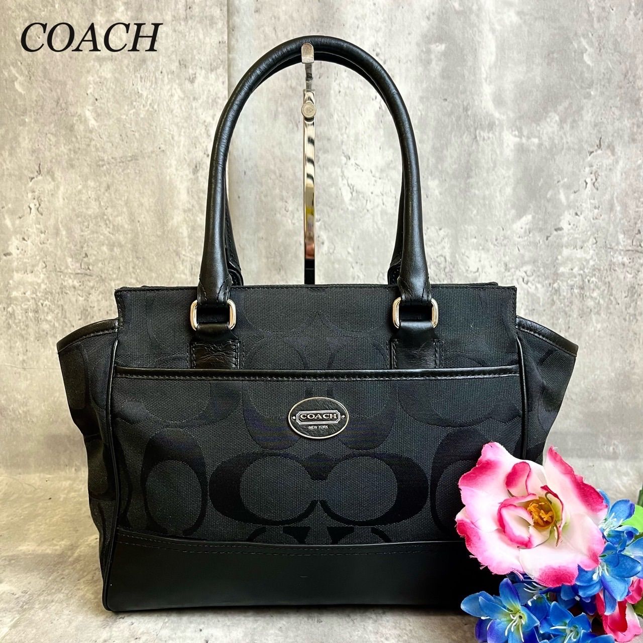 ✨良品✨ COACH コーチ トートバッグ ハンドバッグ シグネチャー ロゴ 