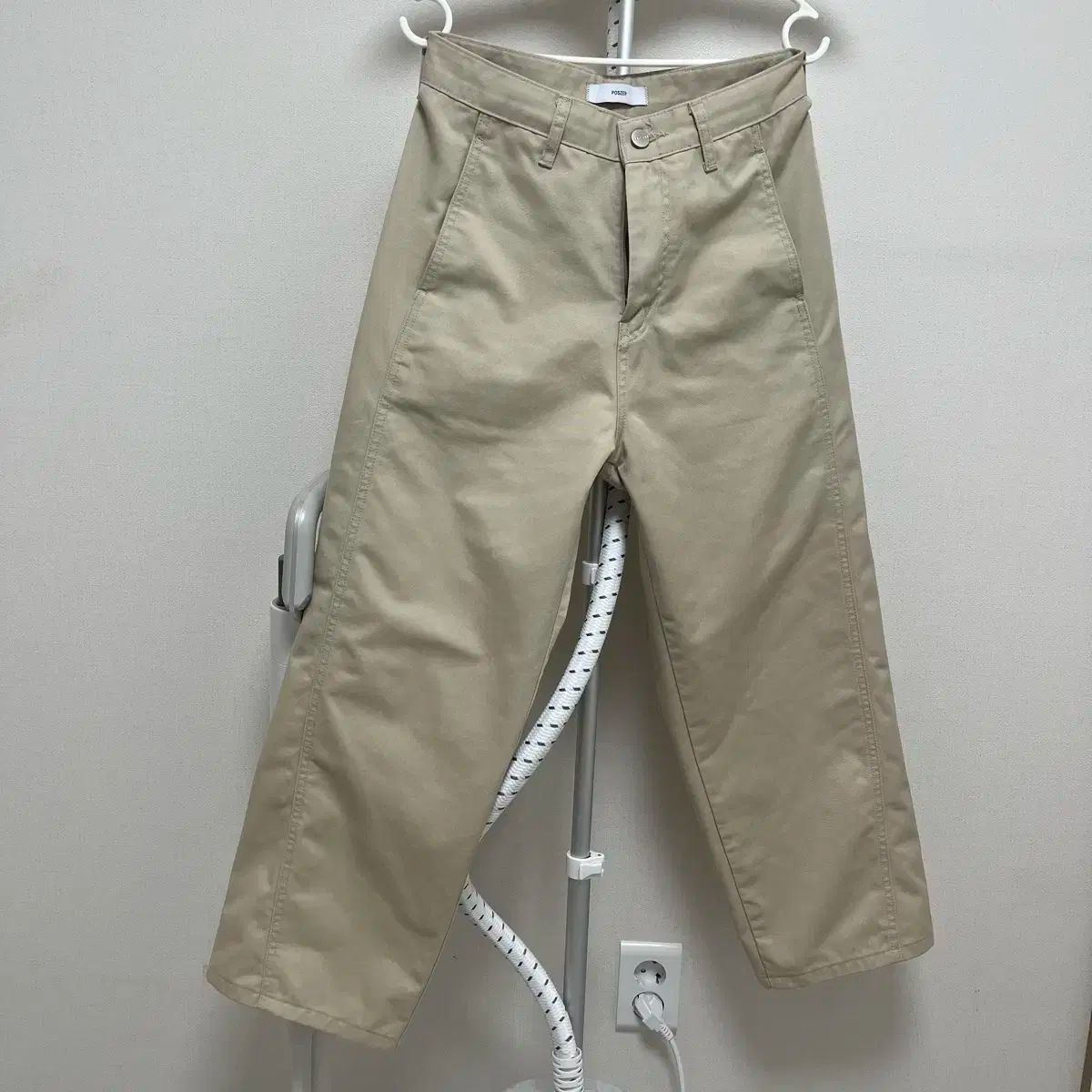 ポーザー 曲線 コットン パンツ ベージュ S WWW_NOITHATQUANGTHANH_NET