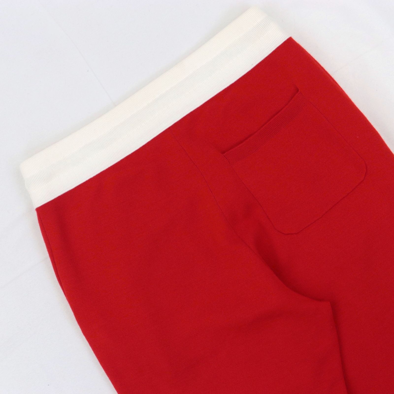 美品 ルイ・ヴィトン ゲームオン ジョギングパンツ レディース 赤 オフホワイト XS LVロゴ ハートモノグラム刺繍 LOUIS VUITTON