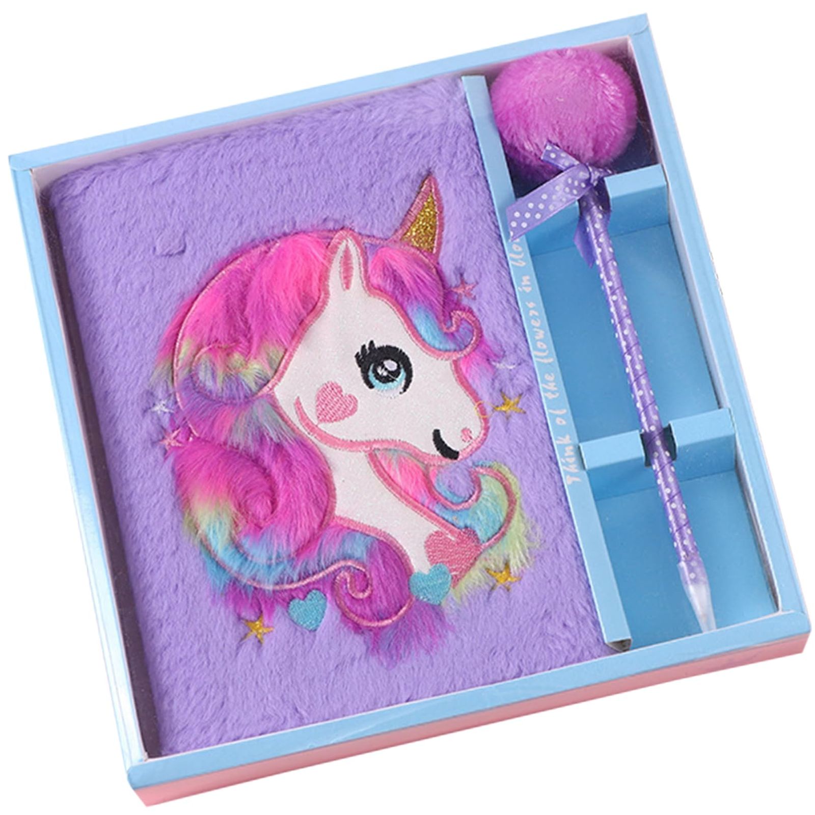 sac taske ふわふわ ユニコーン ノート 鍵付き 日記帳 メモ帳