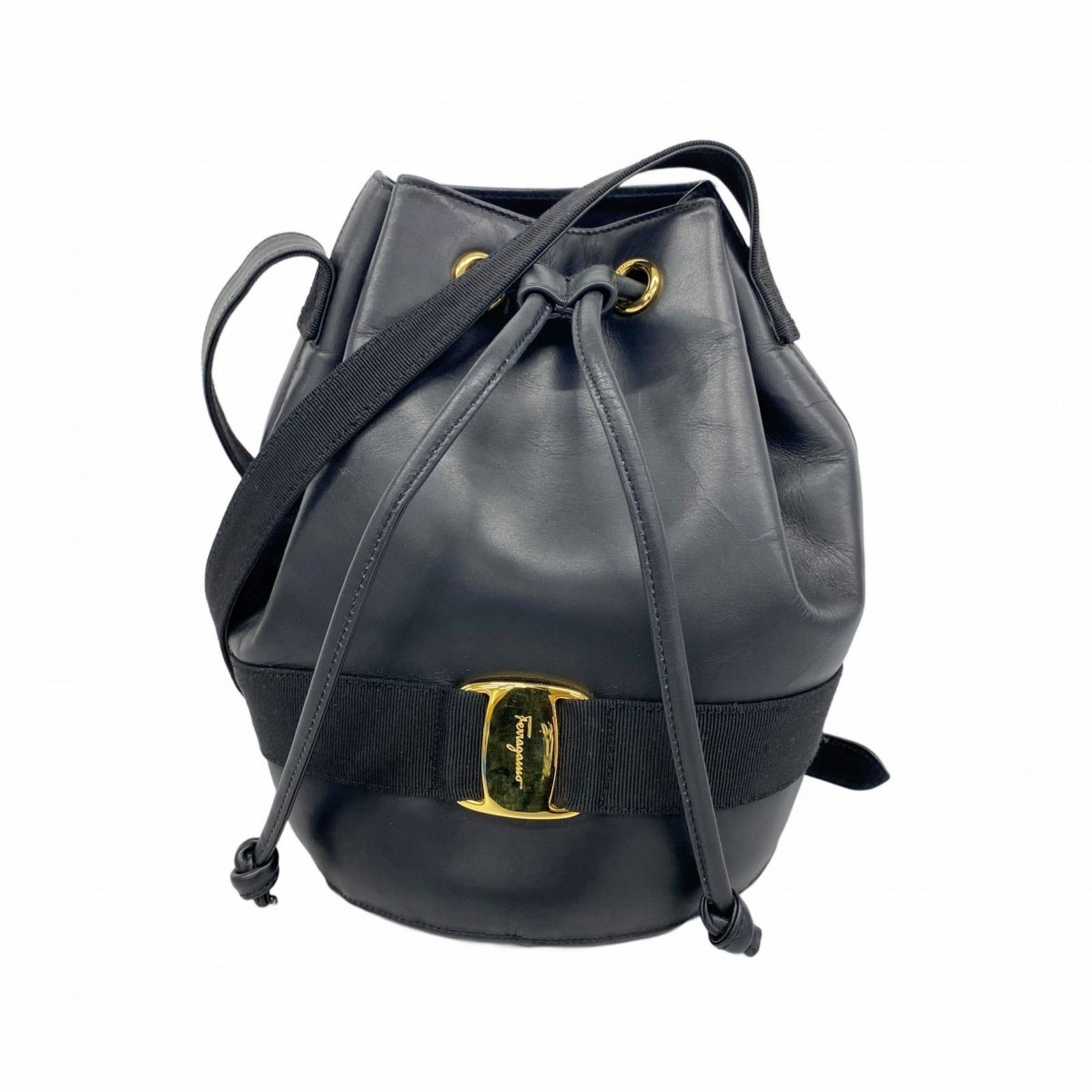 サルヴァトーレ フェラガモ Salvatore Ferragamo サルヴァトーレフェラガモ ショルダーバッグ ヴァラ レザー ブラック レディース